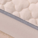 SOGA Beige 138cm Wide Mattress Cover Thick Quilted Fleece Stretchable Clover Design Bed Spread Sheet BCOVER7004