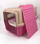 YES4PETS Large Dog Cat Crate Pet Carrier Airline Rabbit Cage With Tray And Bowl Pink V278-AA3_PINK