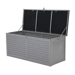 Gardeon Outdoor Storage Box 490L Container Lockable Garden Bench Tools Toy Shed Black OSB-S490-BK