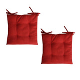 Set of 2 Outdoor Polyester Solid Chair Pads 40 x 40cm Red V442-IDC-CUSHION-POLYCHAIRPAD-RED-SQ