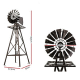Garden Windmill 160cm Metal Ornaments Outdoor Decor Ornamental Wind Mill GWM-160CM-BR