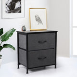 Levede Storage Cabinet Chest of 2 Drawers Dark Grey CH1052-DG