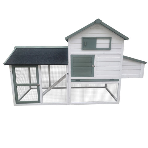 YES4PETS Large Chicken Coop Rabbit Hutch Guinea Pig Cage Ferret House V278-ELLA-WH-COOP