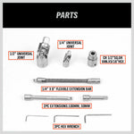 94Pc Socket Ratchet Wrench Set Screwdriver Bits Extension Torx Hex 1/4" 1/2" Dr. V465-SDY-90100