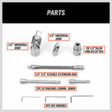 94Pc Socket Ratchet Wrench Set Screwdriver Bits Extension Torx Hex 1/4" 1/2" Dr. V465-SDY-90100