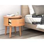 Artiss Bedside Table Drawers Curved Side End Table Storage Nightstand Oak ENZO FUR-T-BS-RND-WD