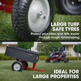 BAUMR-AG 270kg Capacity Metal Dump Cart, for Ride on Mower V219-MOWCRTBMAASD1
