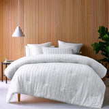 Vintage Design Homewares Reflections White 3 Piece Comforter Set King V442-HIN-COMFORTER-REFLECTIONS-WHITE-KI