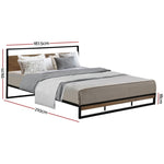 Artiss Bed Frame King Size Metal Frame DANE MBED-C-DANE-K-BK-AB