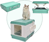 YES4PETS XL Portable Cat Toilet Litter Box Tray Foldable House with Handle and Scoop Green V278-AT1001-LITTER-TRAY-GREEN