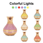 Essential Oil Aroma Diffuser and Remote - 500ml Vase Tulip Wood Mist Humidifier V238-SUPDZ-40003398467664