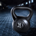 Everfit 16kg Kettlebell Set Weight Lifting Bench Dumbbells Kettle Bell Gym Home FIT-K-KB-16KG-BLACK