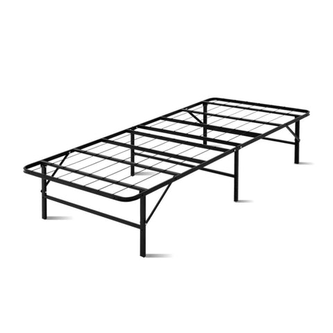 Artiss Folding Bed Frame Metal Base - Single FOLD-D-SINGLE-BK