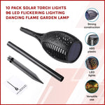 10 Pack Solar Torch Lights 96 LED Flickering Lighting Dancing Flame Garden Lamp 825821