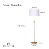 Sarantino Brushed Gold Height-Adjustable Metal Floor Lamp LMP-MLM-50724