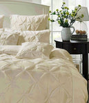 Diamond Pintuck Super King Size Quilt/Duvet Cover Set - Beige V493-ZSK-09