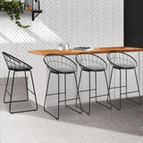 Artiss 4x Bar Stools Padded Seat Metal BA-TW-8128-BKX4