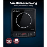 Devanti Induction Cooktop 30cm Portable Cooker CT-IN-D-YL-20K67