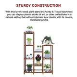 Indoor Outdoor Garden Plant Stand Planter Flower Pot Shelf Wooden Shelving - 9 Shelves V63-836001