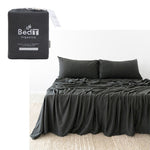 BedT Organica Jersey Cotton-Blend Sheet Set Charcoal Queen V442-BBY-SHEETS-BEDTORGANICA-CHARCOAL-QS