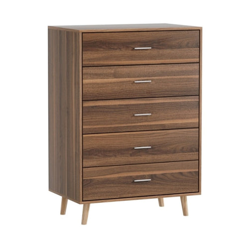 Artiss 5 Chest of Drawers - MIRI Walnut FURNI-Q-CDR-03-WD-AB