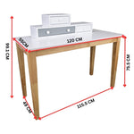 Reader Kids Children Study Computer Desk 120cm Table Rubber Wood - Grey V315-VH-ROXA-07