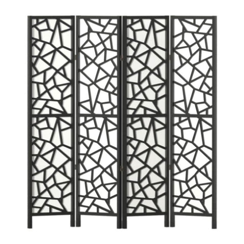 Artiss 4 Panel Room Divider Screen 162x170cm Clover Black RD-4016-4P-BK