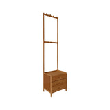 Wooden Hall Stand Modern Style Minimalist Home Floor Coat Rack with Drawer 840691