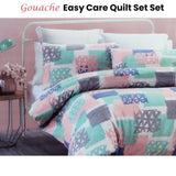 Belmondo Gouache Niro Easy Care Quilt Cover Set Queen V442-CAP-QUILTCS-GOUACHE-GREEN-QS