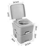 Weisshorn 20L Portable Camping Toilet Outdoor Flush Potty Boating With Bag CAMP-TOILET-20L-T-FC