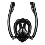 Snorkel Mask Full Face Diving Mask Snorkel Swim Goggles 180&deg; View Anti Fog Small V255-YX-001-BLACK-SM