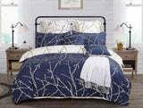 Tree Reversible King Size Blue Duvet Quilt Cover Set V493-MK-412