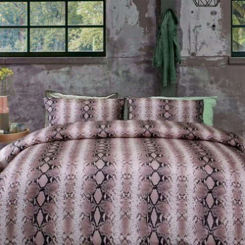 Big Sleep Snake Skin Pink Quilt Cover Set QUEEN V442-HIN-QUILTCS-PRINTED-SNAKE-SKIN-PINK-QS