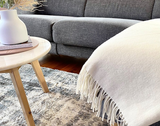 Kensington Throw - 10% Cashmere/ 90% Super Fine Merino Wool - Ivory V164-KE12