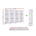 Artiss 8 Panel Room Divider Screen 326x170cm Shelf White RD-B-0590-8P-WH