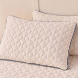 SOGA Beige 138cm Wide Mattress Cover Thick Quilted Fleece Stretchable Clover Design Bed Spread Sheet BCOVER7004