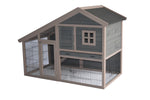 YES4PETS Grey Chicken Coop Rabbit Hutch Ferret Cage Hen Chook House V278-RH393