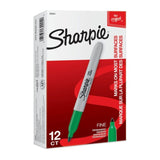 SHARPIE Permanent Marker Fine Point Green Box of 12 V177-D-SH30004