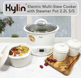 Kylin Electric Slow Cooker Stainless Steel Ceramic Pot Steamer 2.2L With 3 Containers V445-C130257