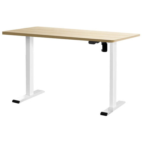 Artiss Standing Desk Motorised Sit Stand Desks White Oak 120CM HASD-114G-WHDF-NTDB-120