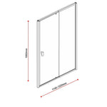 Adjustable Semi Frameless Shower Screen x 195cm Australian Safety Glass V63-828731