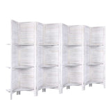 Artiss 8 Panel Room Divider Screen 326x170cm Shelf White RD-B-0590-8P-WH