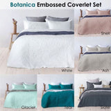 Bambury Botanica Embossed Teal Coverlet Set Queen/King V442-BBY-COVERLET-BOTANICA-TEAL-QS
