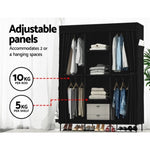 Artiss Large Portable Clothes Closet Wardrobe with Shelf Black DIY-WR-175-BK