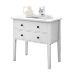 Sarantino Sven Bedside Table Night Stand - White TBL-42V-02-WH