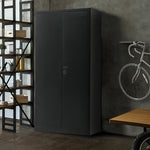 Two-Door Metal Cabinet Shelf Storage for Home Office Gym V63-844351