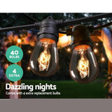 38m LED Festoon String Lights Outdoor Christmas Wedding Waterproof Garden Decor LIGHT-A-S14-40-WW