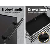 Giantz 6 Drawer Tool Box Cabinet Chest Trolley Cart Garage Toolbox Storage TB-6DR-ROLL-BK