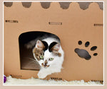 YES4PETS Cat Cardboard House Tower Condo Scratcher Pet Post Furniture Double Storey V278-FH-0001-CARBORD-HOUSE