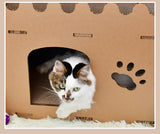 YES4PETS Cat Cardboard House Tower Condo Scratcher Pet Post Furniture Double Storey V278-FH-0001-CARBORD-HOUSE